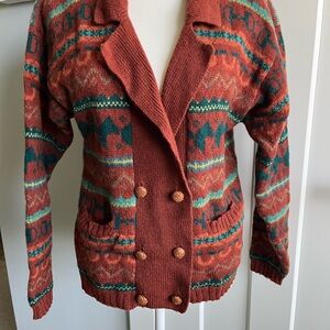 Vintage Sportific Kristin  Collection 100% Wool Equestrian Sweater Sz M